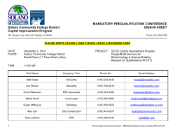 Mandatory Pre-Bid Conference Sign-In Sheet