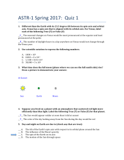 ASTR-1 Spring 2017: Quiz 1