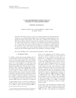 parameterised control for an underactuated biped robot