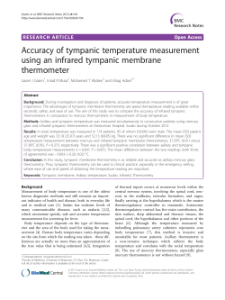 Accuracy of tympanic temperature measurement using an infrared