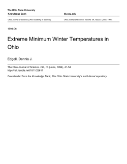 Extreme Minimum Winter Temperatures in Ohio