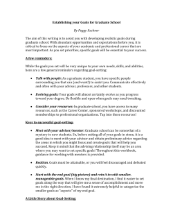 Chapter 2: Your Goals for Graduate School