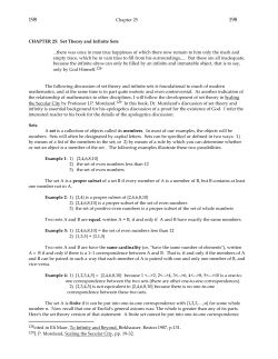 CHAPTER 25: Set Theory and Infinite Sets