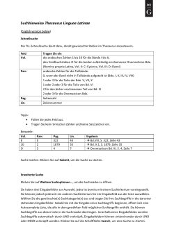 Suchhinweise Thesaurus Linguae Latinae