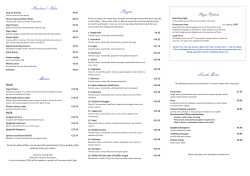 Starters/ Sides Mains Pizzas Lunch Menu