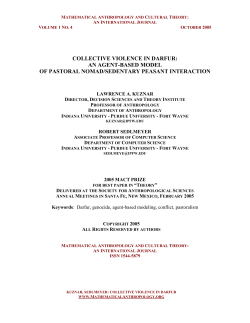collective violence in darfur - Mathematical Anthropology Journal