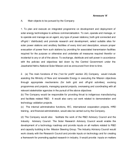 Annexure `A` A. Main objects to be pursued by the Company 1. To