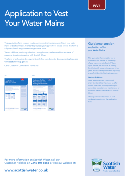 Application to Vest Your Water Mains