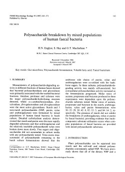 Polysaccharide breakdown by mixed populations of human faecal