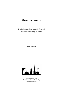 Music vs. Words