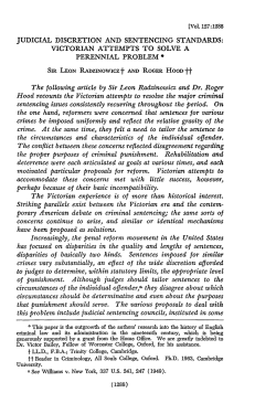 Judicial Discretion and Sentencing Standards