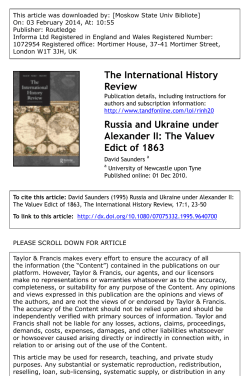 The Valuev Edict of 1863