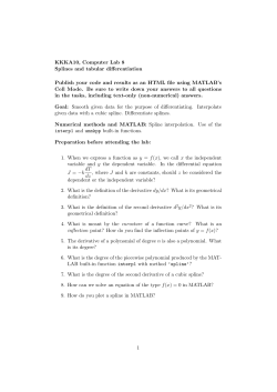 KKKA10, Computer Lab 8 Splines and tabular differentiation Publish
