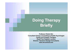 Doing Therapy Briefly - Cruse Bereavement Care