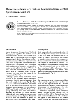 Holocene sedimentary rocks in Mathiesondalen, central
