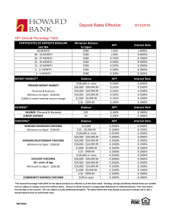 Deposit Rates Effective