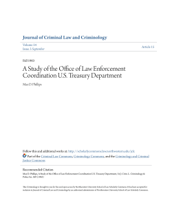 A Study of the Office of Law Enforcement Coordination U.S. Treasury