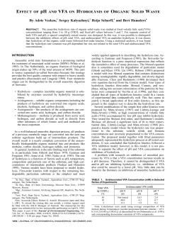 EFFECT OF pH AND VFA ON HYDROLYSIS OF ORGANIC SOLID