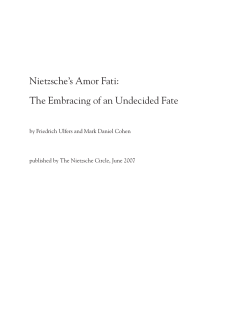 Nietzsche`s Amor Fati: The Embracing of an