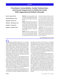 Psychiatric Comorbidity, Family Dysfunction, and Social Impairment