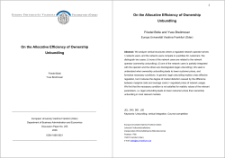 On the Allocative Efficiency of Ownership Unbundling On the