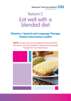 Eat well with a blended diet - Blackpool Teaching Hospitals NHS