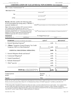 Form DLG 70 - Arapahoe County