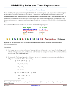 Divisibility Rules and Their Explanations