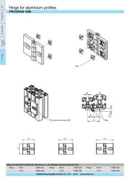 Hinge for aluminium profiles