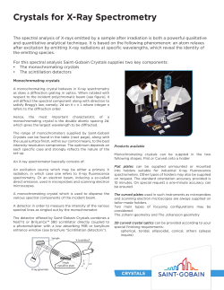 Crystals for X-Ray Spectroscopy - Saint