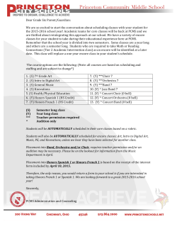 Dear Grade Six Parent/Guardian: We are so excited to start the