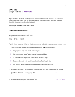 ENVI 1106 Sample Midterm 1 ANSWERS
