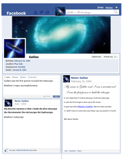 My name is Galileo and I am a scientist and I was the first person to