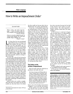 How to Write an Impeachment Order