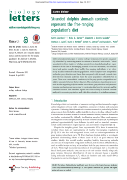 Stranded dolphin stomach contents represent the free