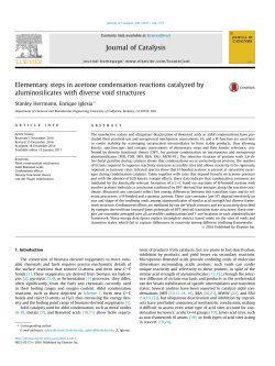 Elementary steps in acetone condensation reactions catalyzed by