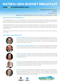PLEASE RSVP BY 12 NOON MONDAY 18 MAY