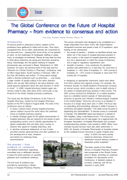 The Global Conference on the Future of Hospital Pharmacy &ndash; from