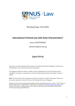 International Criminal Law with Asian Characteristics?