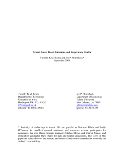 School Buses, Diesel Emissions, and Respiratory Health Timothy