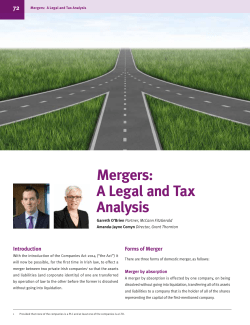Mergers: A Legal and Tax Analysis