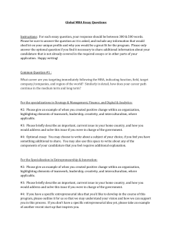 Global MBA Essay Questions