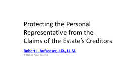 Protecting the Personal Representative from the Claims of the