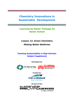 Lesson 12: Green Chemistry - Making Better Batteries