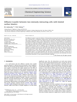 Diffusive transfer between two intensely interacting cells with limited