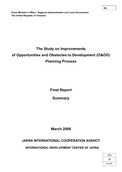 The Study on Improvements of Opportunities and Obstacles to