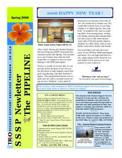 SSSP Newletter The PIPEL INE - University of Hawaii at Hilo