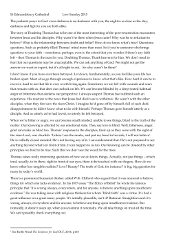 St Edmundsbury Cathedral Low Sunday 2015 The psalmist prays to