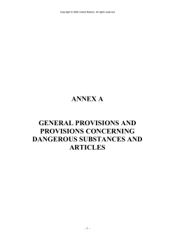 annex a general provisions and provisions concerning