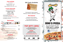 Menu - Dino`s Pizza Shop